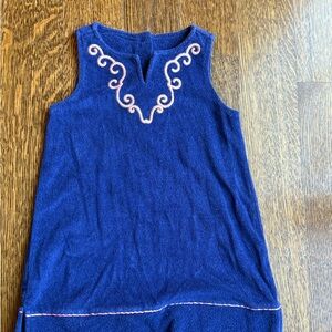 Janie and Jack Navy Dress with Pink Accents